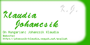 klaudia johancsik business card